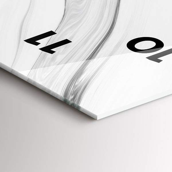 Vertikální skleněné hodiny Dekorativní mramor