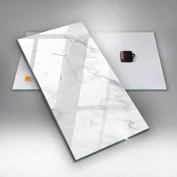 Vertikální skleněné hodiny Elegantní mramor