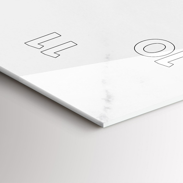 Vertikální skleněné hodiny Elegantní mramor