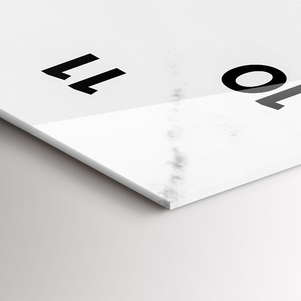 Vertikální skleněné hodiny Elegantní mramor