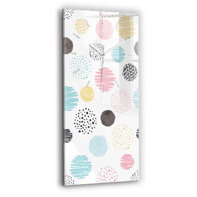 Vertikální skleněné hodiny Geometrický vzor