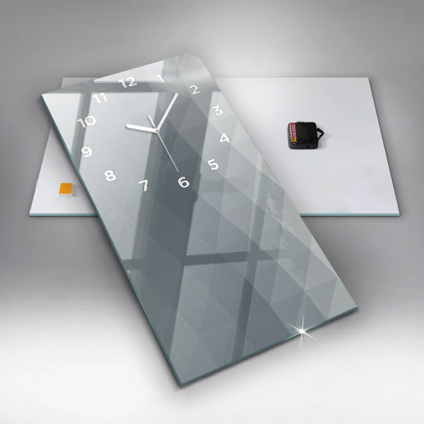 Vertikální skleněné hodiny Šedá abstrakce