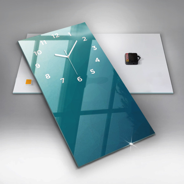 Vertikální skleněné hodiny Mořská abstrakce