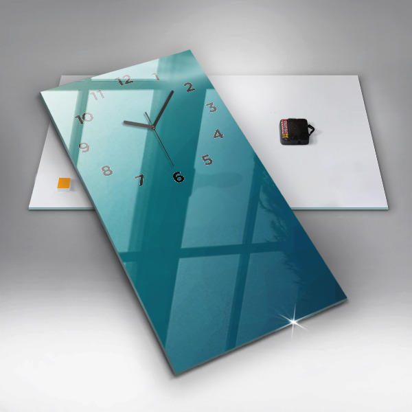 Vertikální skleněné hodiny Mořská abstrakce