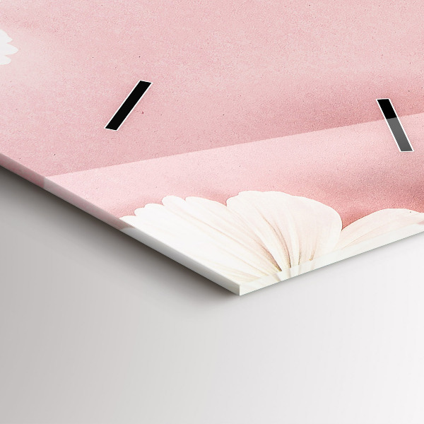 Vertikální skleněné hodiny Květy sedmikrásek