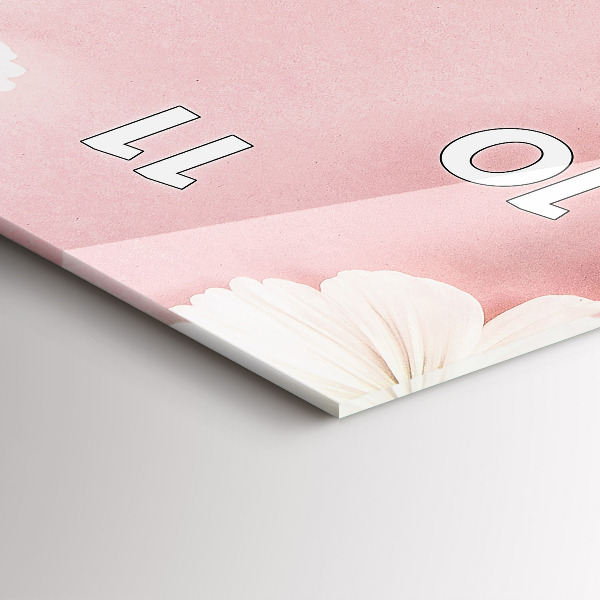 Vertikální skleněné hodiny Květy sedmikrásek