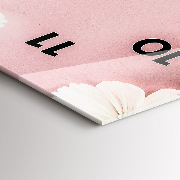 Vertikální skleněné hodiny Květy sedmikrásek