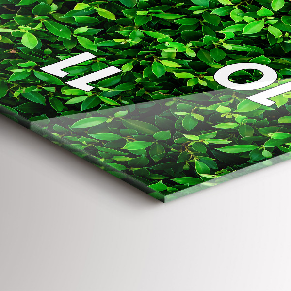 Vertikální skleněné hodiny Listy živého plotu