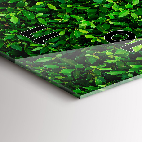 Vertikální skleněné hodiny Listy živého plotu