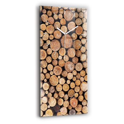Vertikální skleněné hodiny Kruhy stromů