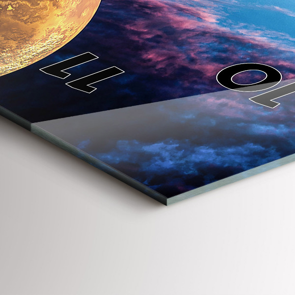 Vertikální skleněné hodiny Velká galaxie