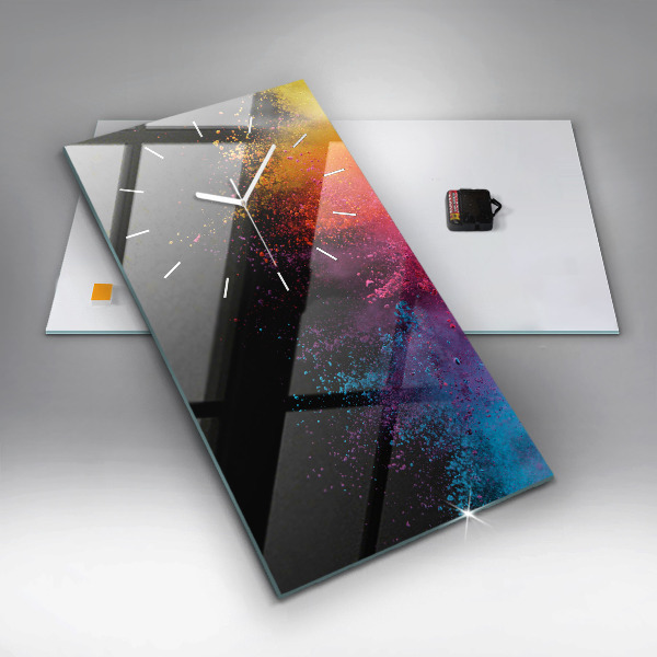 Vertikální skleněné hodiny Exploze barev