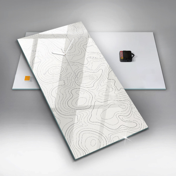 Vertikální skleněné hodiny Skvrny abstraktní