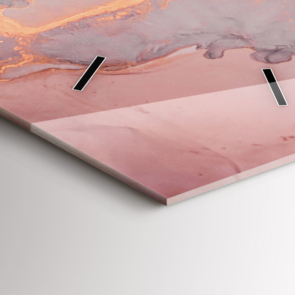 Vertikální skleněné hodiny Mramorová textura