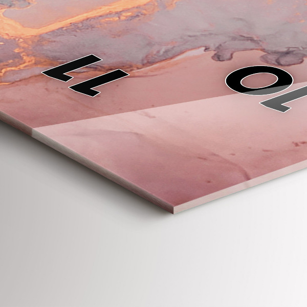 Vertikální skleněné hodiny Mramorová textura