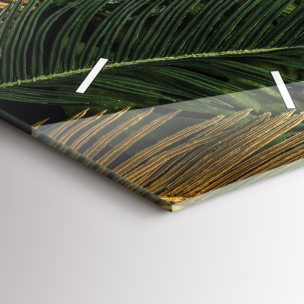 Vertikální skleněné hodiny Listy džungle