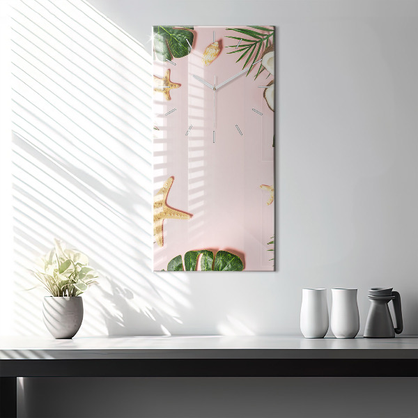 Vertikální skleněné hodiny Letní nálada