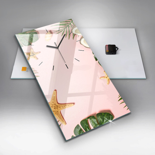 Vertikální skleněné hodiny Letní nálada