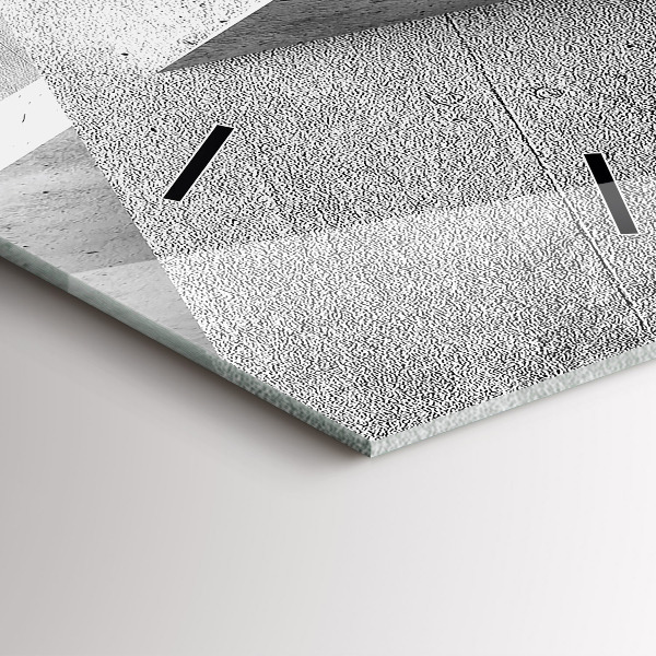 Vertikální skleněné hodiny Abstraktní trojúhelníky