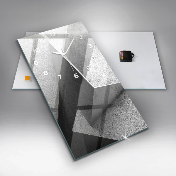 Vertikální skleněné hodiny Abstraktní trojúhelníky