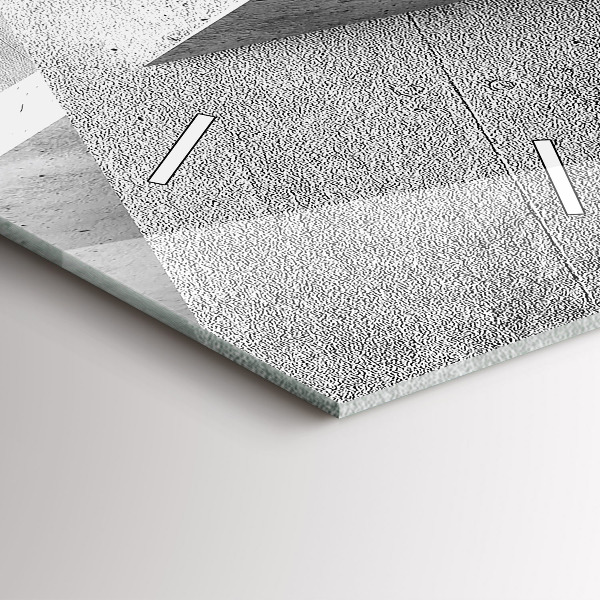 Vertikální skleněné hodiny Abstraktní trojúhelníky