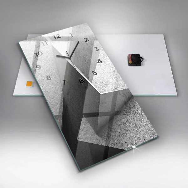 Vertikální skleněné hodiny Abstraktní trojúhelníky