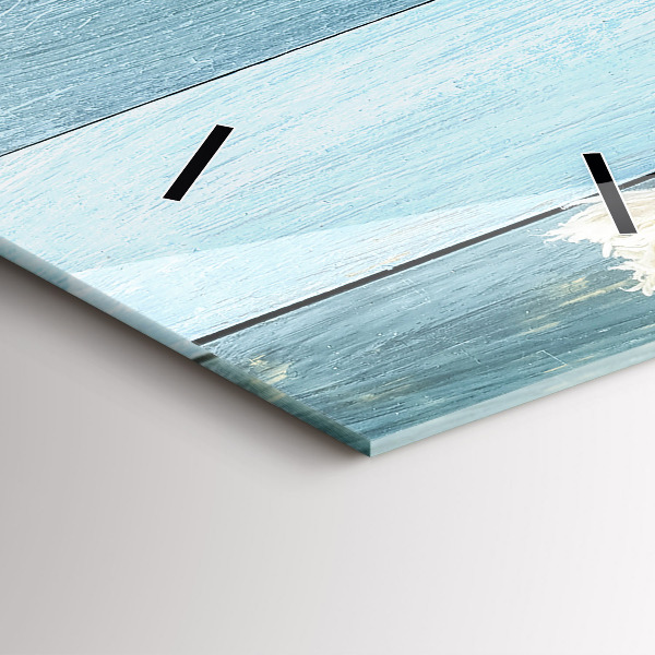 Vertikální skleněné hodiny Pruhy a mušle