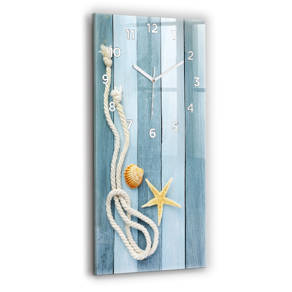 Vertikální skleněné hodiny Pruhy a mušle