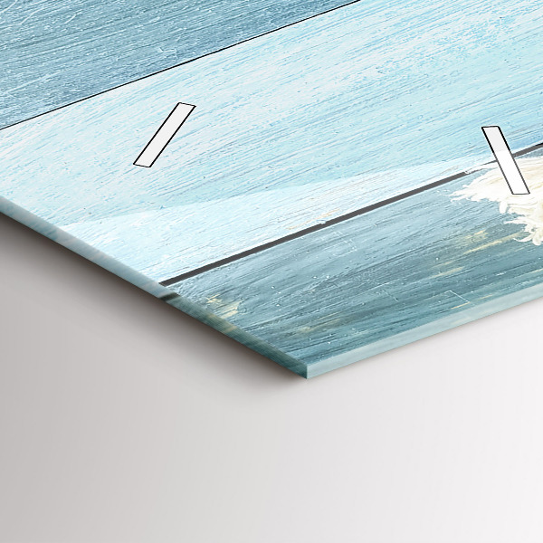 Vertikální skleněné hodiny Pruhy a mušle