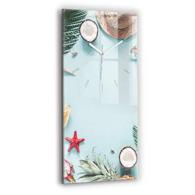 Vertikální skleněné hodiny Letní kompozice