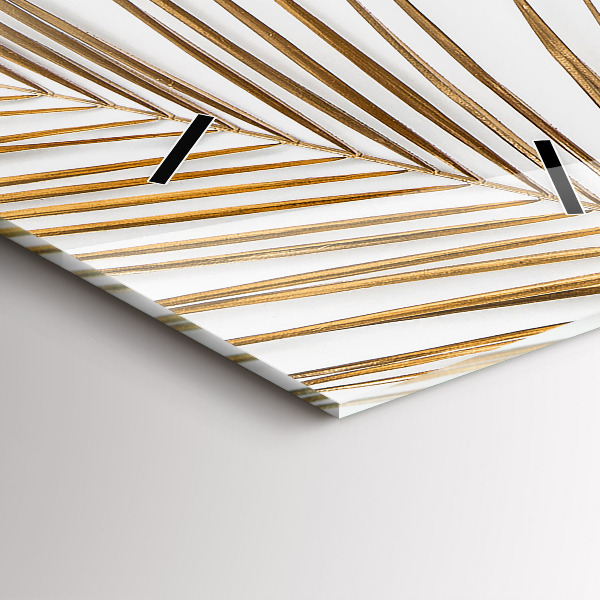 Vertikální skleněné hodiny Tropické listy