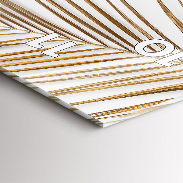 Vertikální skleněné hodiny Tropické listy