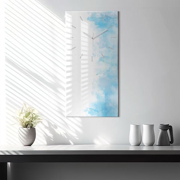 Vertikální skleněné hodiny Malované skvrny