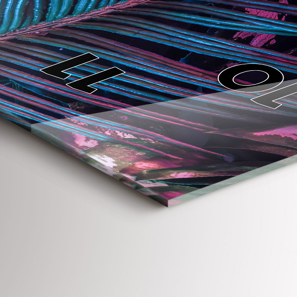 Vertikální skleněné hodiny Exotické květiny