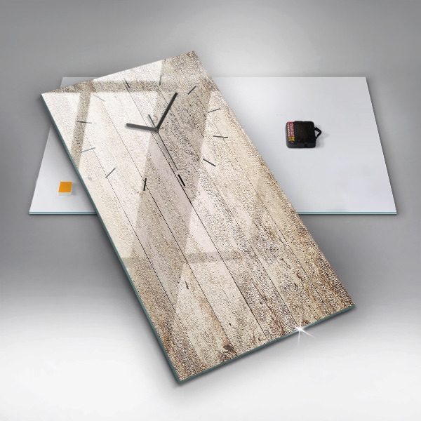 Vertikální skleněné hodiny Dřevěné panely