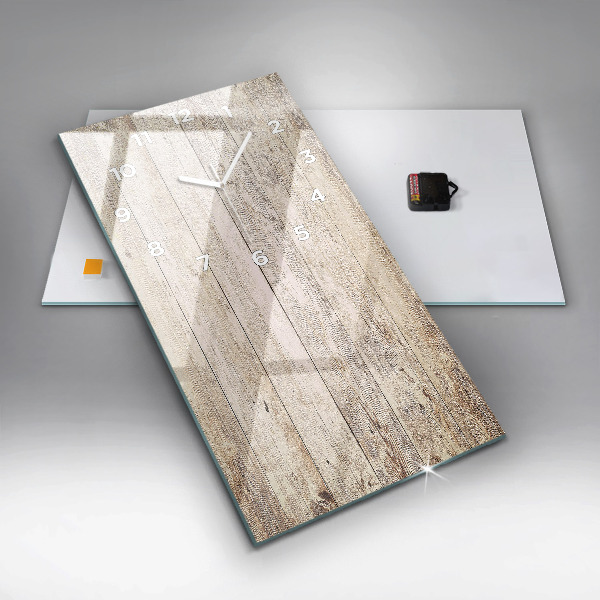 Vertikální skleněné hodiny Dřevěné panely