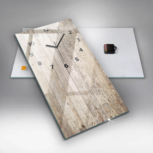 Vertikální skleněné hodiny Dřevěné panely