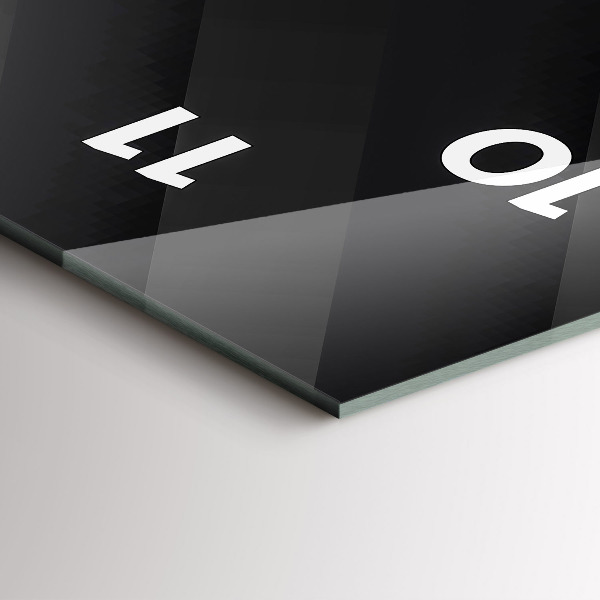 Vertikální skleněné hodiny Tmavý vzor stěn