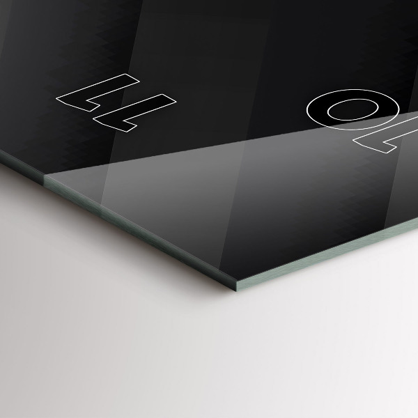 Vertikální skleněné hodiny Tmavý vzor stěn