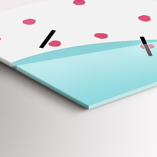 Vertikální skleněné hodiny Pastelová abstrakce