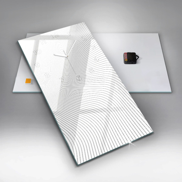 Vertikální skleněné hodiny Čáry abstraktní