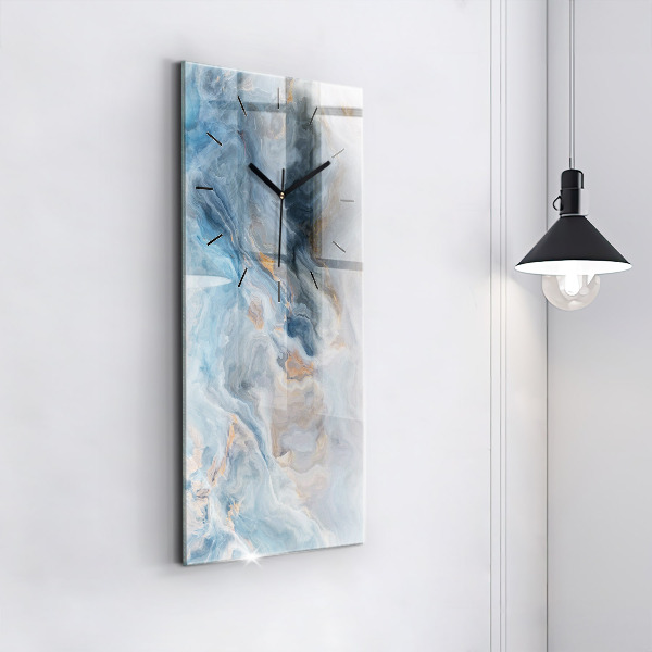 Vertikální skleněné hodiny Mramorový vzor