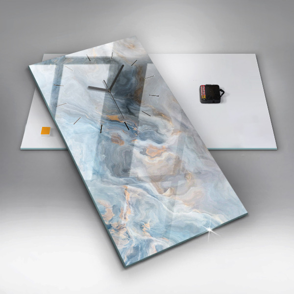 Vertikální skleněné hodiny Mramorový vzor