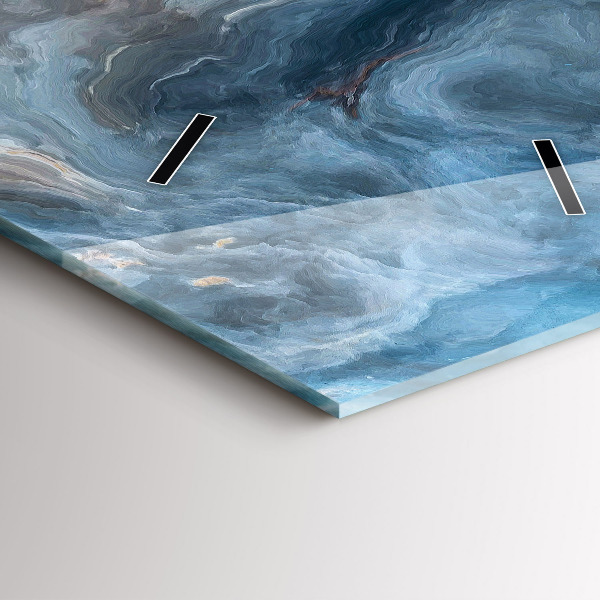 Vertikální skleněné hodiny Mramorový vzor