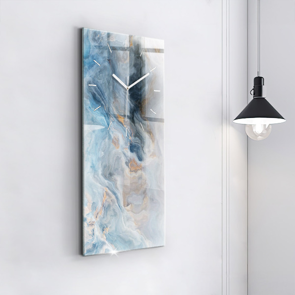 Vertikální skleněné hodiny Mramorový vzor