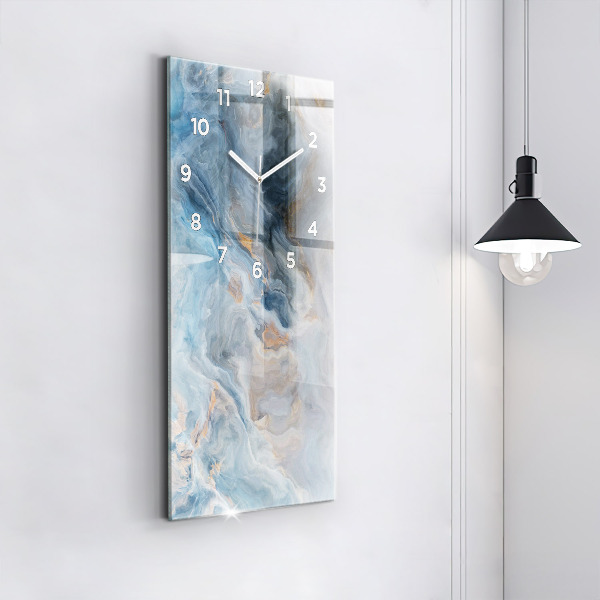 Vertikální skleněné hodiny Mramorový vzor