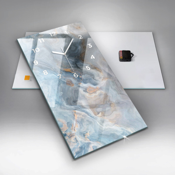 Vertikální skleněné hodiny Mramorový vzor