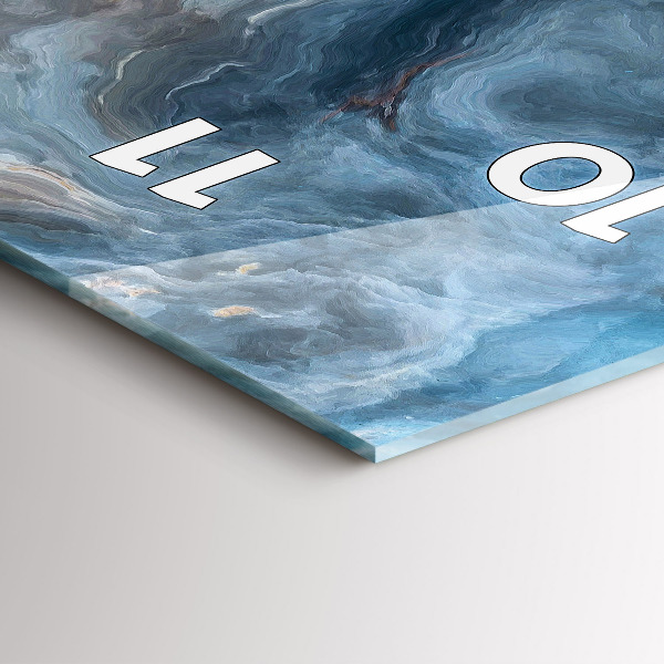 Vertikální skleněné hodiny Mramorový vzor