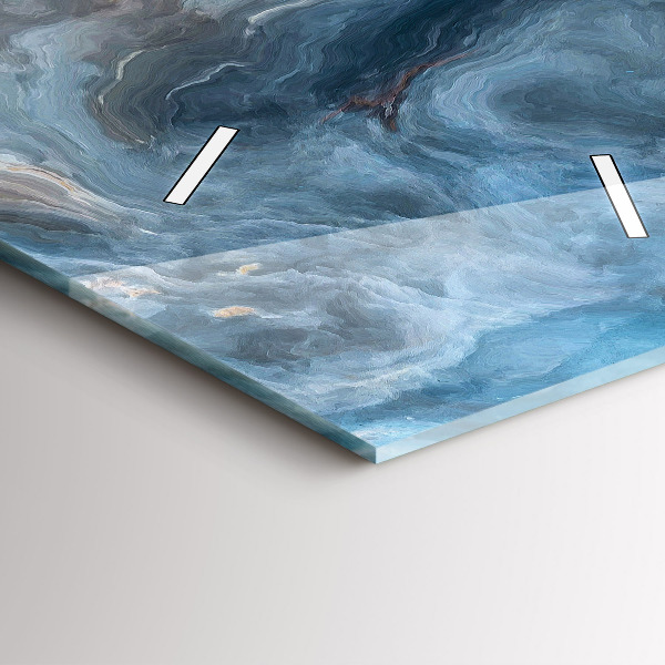 Vertikální skleněné hodiny Mramorový vzor