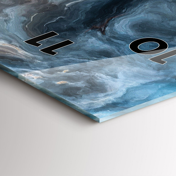 Vertikální skleněné hodiny Mramorový vzor